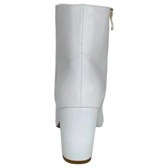 SMASH Shoes Chiku White Faux Leather Womens Ankle Boots Size 11W - Picture 4 of 13